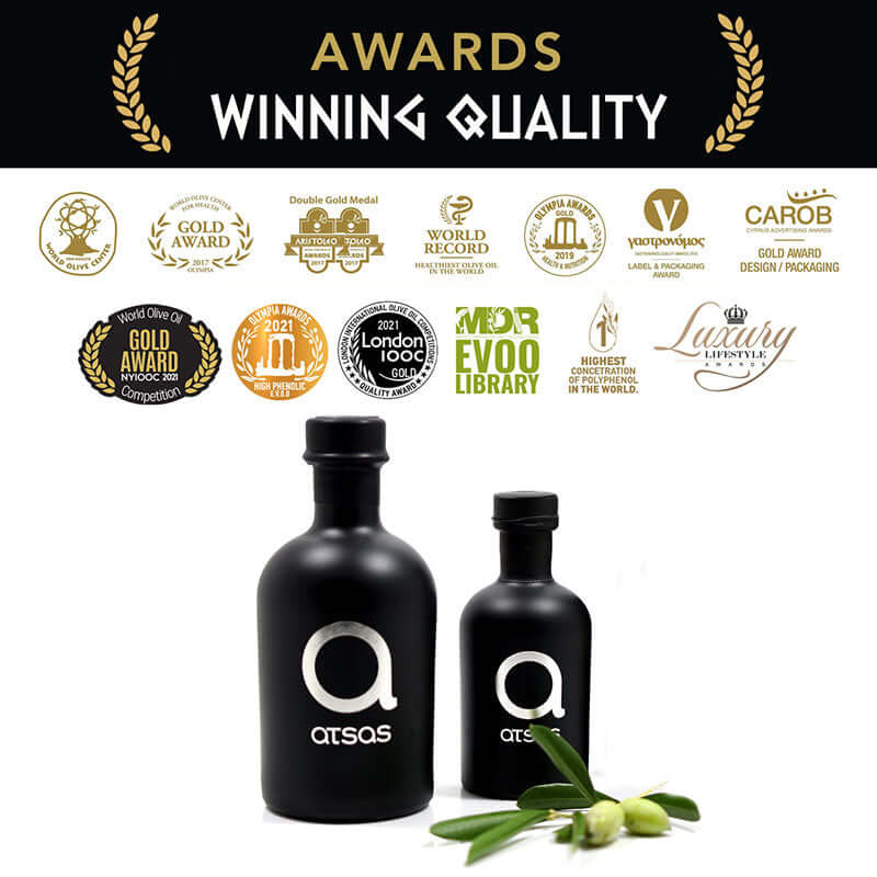 Atsas - Pure Organic Evoo - High Phenolic Content - Harvest 2024/2025 | 100ml & 250ml - OLYMPICCO.COM