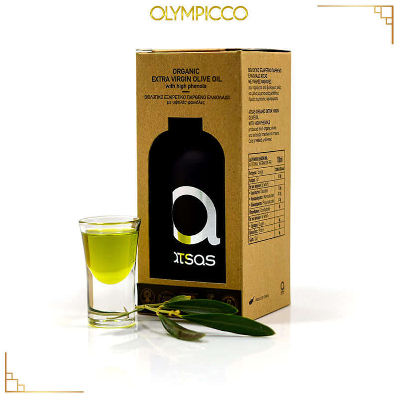 Atsas - Pure Organic Evoo - High Phenolic Content - Harvest 2024/2025 | 100ml & 250ml - OLYMPICCO.COM