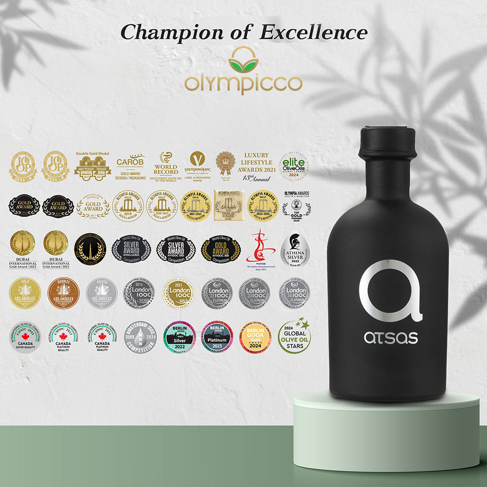 Atsas Organic Extra Virgin Olive Oil Extremely High Phenolic - Bundle - OLYMPICCO.COM