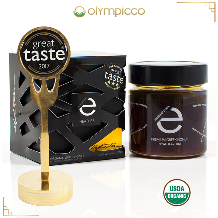 Eulogia of Sparta - Premium Organic Greek Heather Honey (298g) - OLYMPICCO.COM