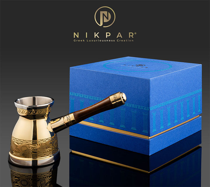 NIKPAR Luxury Greek Coffee Pot Macedonian Collection - OLYMPICCO.COM