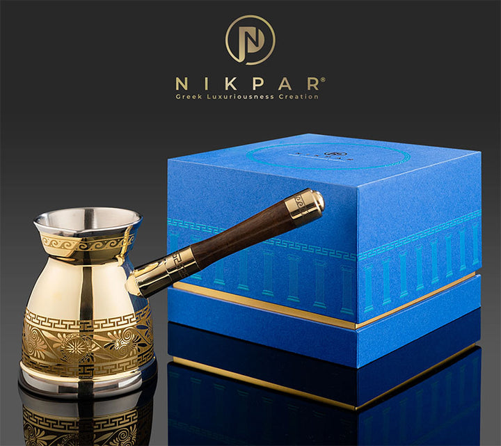 NIKPAR Luxury Greek Coffee Pot Macedonian Collection - OLYMPICCO.COM