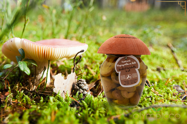 Mediterranean Marvel Smoked Portobello Mushrooms in Greek Olive Oil - 10.20oz - Mushroom Museum - OLYMPICCO.COM