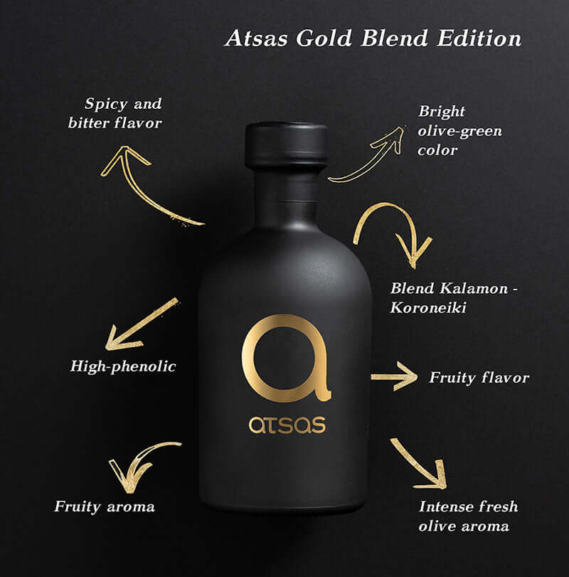 Atsas Organic Extra Virgin Olive Oil Extremely High Phenolic - Gold Blend Limited Edition 250ml - OLYMPICCO.COM